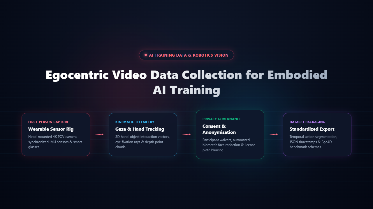 Egocentric video recording and sensor capture for computer vision and robotics AI models